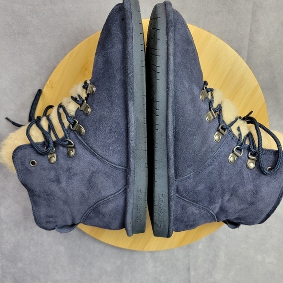BEARPAW Kerri Suede Lace-up Boot with NeverWet™-Cadet Blue-Size 10 - Picture 6 of 13